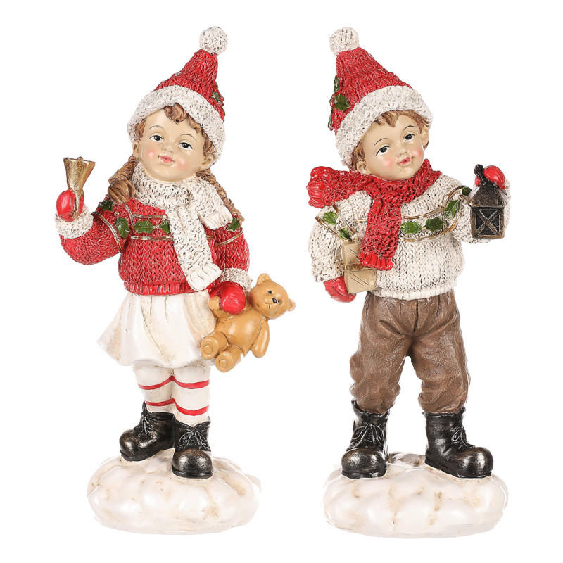 VÁNOČNÍ FIGURKA - červená, Basics, plast (11/23/10cm)