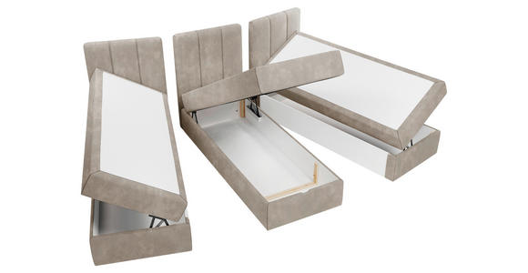 FAMILIENBETT - Graubraun/Schwarz, Design, Holzwerkstoff/Kunststoff (210/200cm) - Esposa