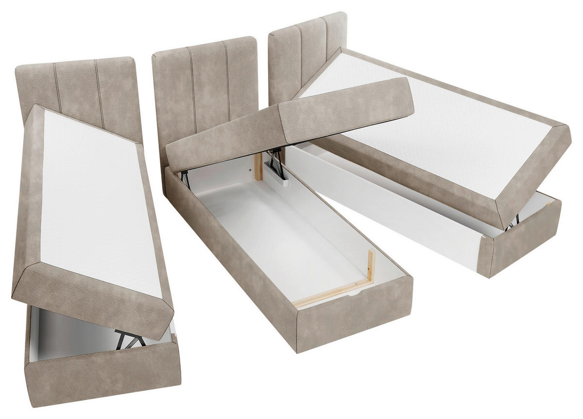 FAMILIENBETT - Graubraun/Schwarz, Design, Holzwerkstoff/Kunststoff (270/200cm) - Esposa