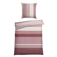 BETTWÄSCHE 2-teilig ENDY STRIPES Renforcé 135/200 cm  - Beere, Basics, Textil (135/200cm)