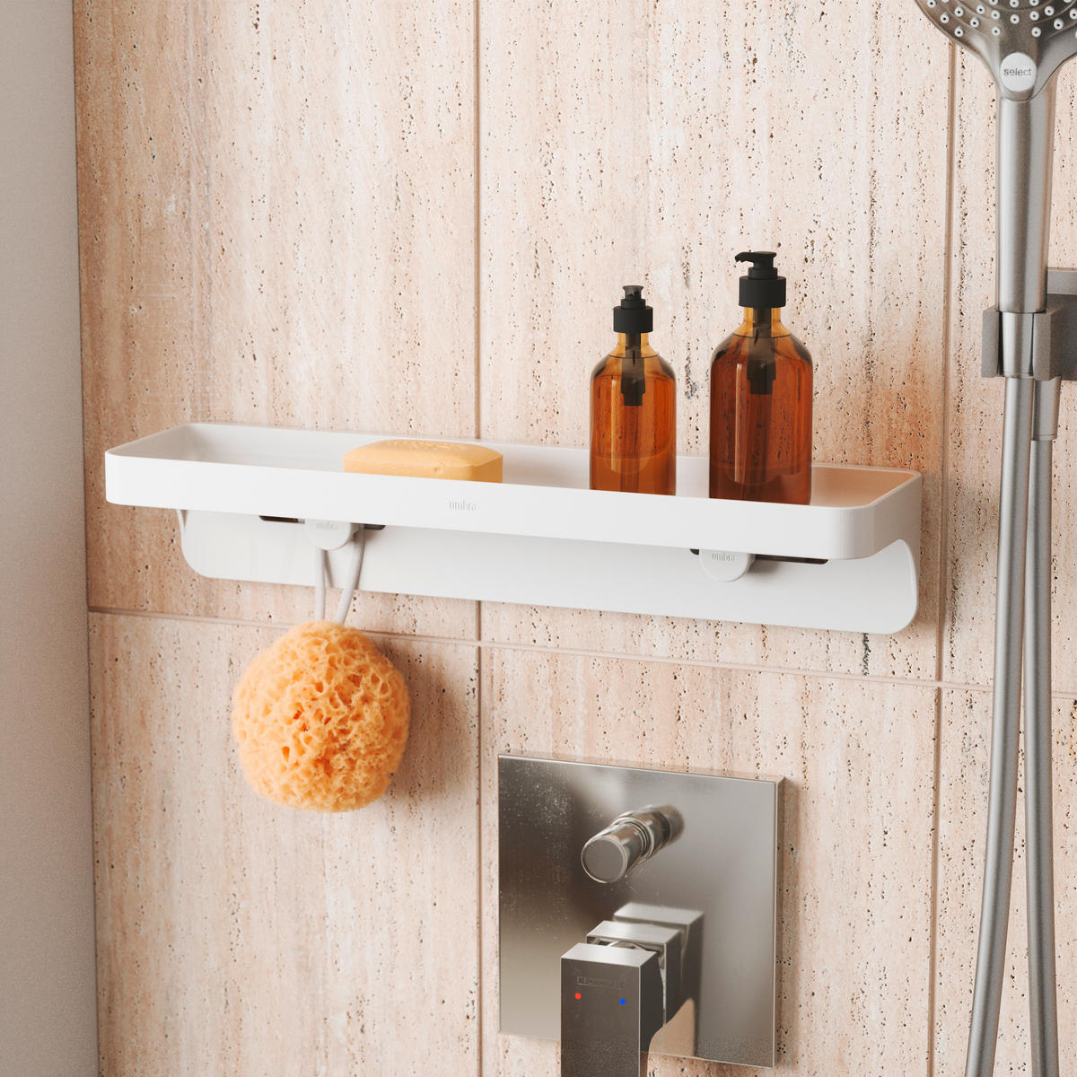 KONZOLA ZA KUPAONICU  plastika  FLEX  - bijela, Konvencionalno, plastika (12/9/41cm) - Umbra