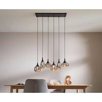 HÄNGELEUCHTE Lumina 93,8/34,5/150 cm   - Chromfarben/Schwarz, MODERN, Glas/Metall (93,8/34,5/150cm) - Trio Leuchten