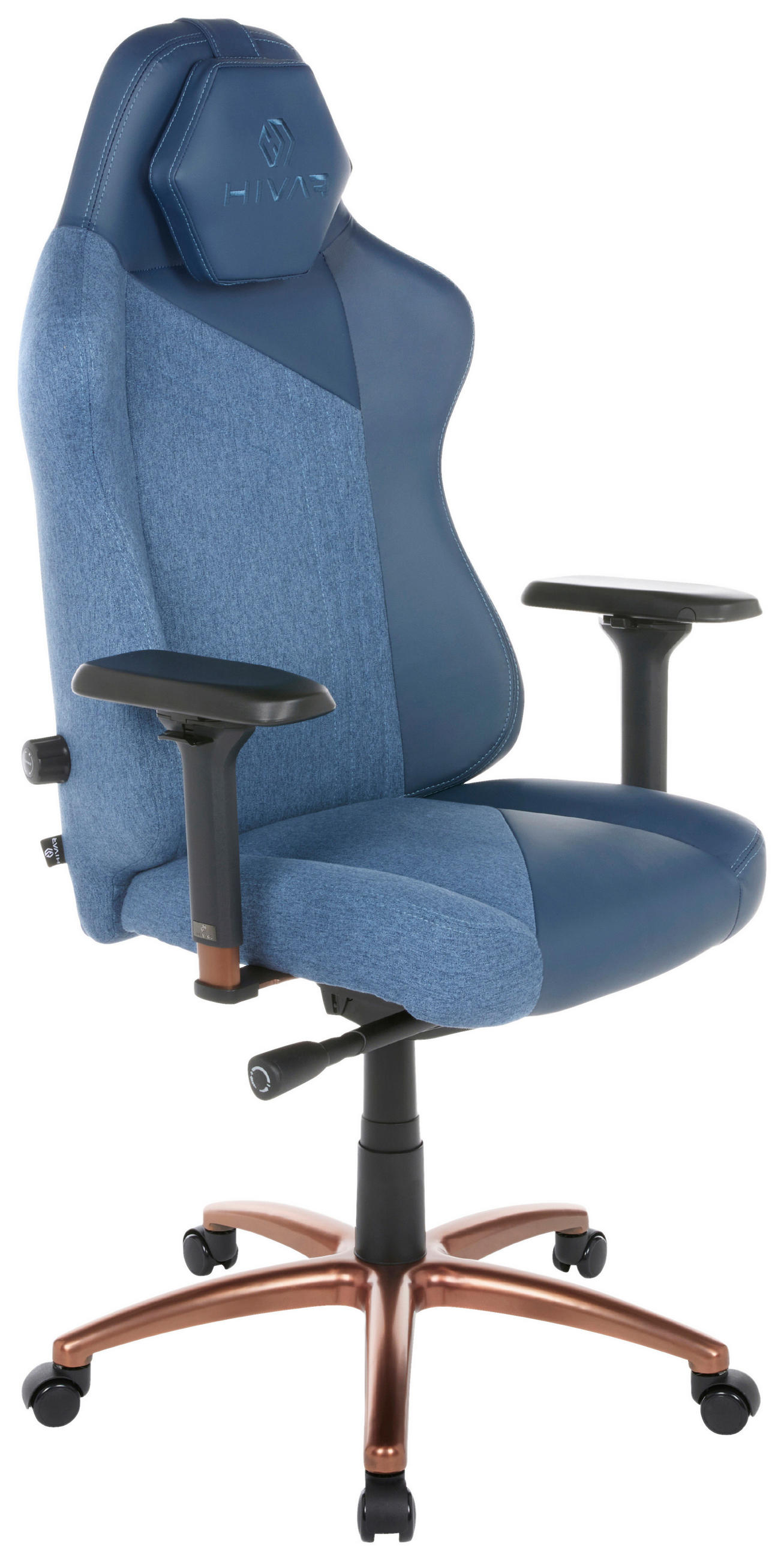 GAMINGSTUHL Blau, Hellblau, Dunkelblau Metall, Textil   - Blau/Dunkelblau, LIFESTYLE, Textil/Metall (79/142/77cm) - Hivar