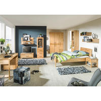 JUGENDZIMMER - Weiss/Erlefarben, Natur, Glas/Holz (120/200cm) - Linea Natura