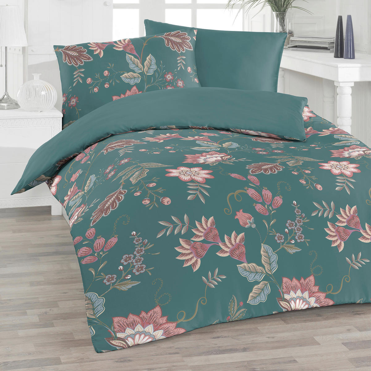 BETTWÄSCHE Satin 200/200 cm  - Grün, Design, Textil (200/200cm) - Florella