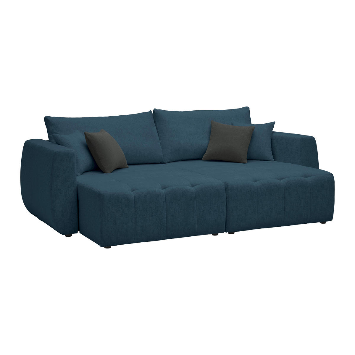 SCHLAFSOFA in Chenille, Jacquard Dunkelblau  - Schwarz/Dunkelblau, Kunststoff/Textil (245/74-90/104cm) - MID.YOU