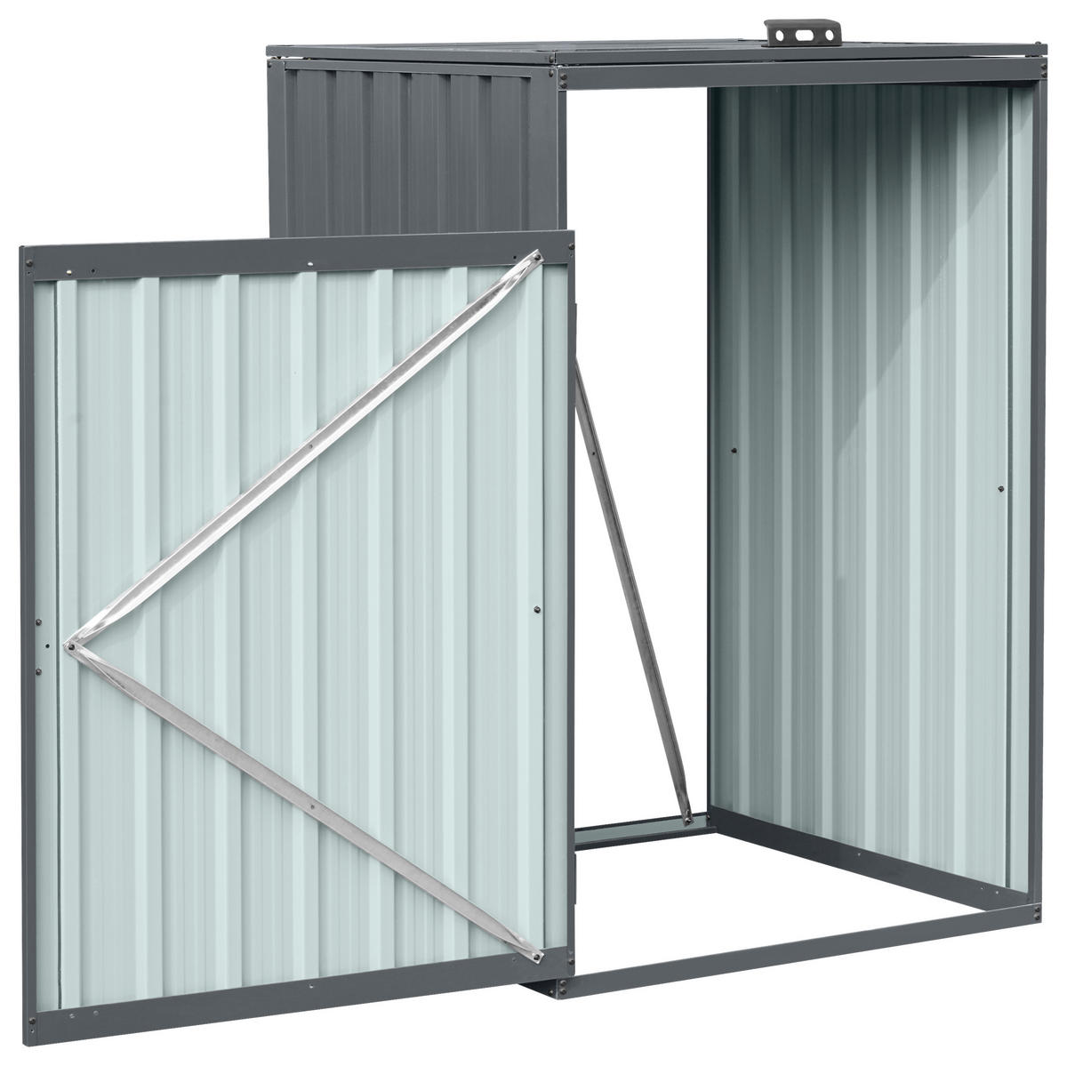 MÜLLTONNENBOX - Anthrazit, KONVENTIONELL, Metall (80/80/122cm) - Ambia Garden