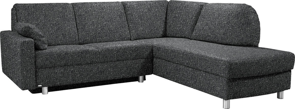 ECKSOFA  in Mikrovelours Anthrazit  227/208 cm  - Anthrazit/Alufarben, KONVENTIONELL, Textil/Metall (227/208cm) - Sedda