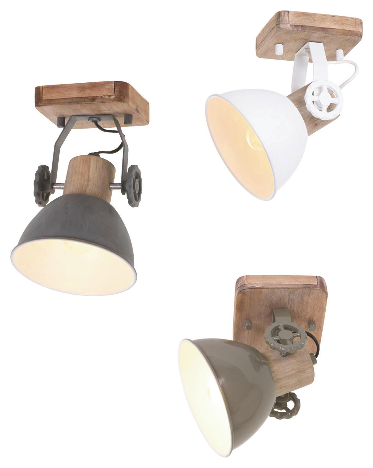 DECKENSPOTS - Anthrazit/Kupferfarben, Trend, Holz/Metall (59/19/23cm)