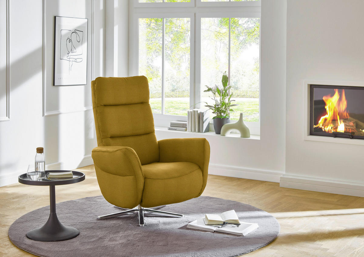 RELAXSESSEL in Textil Grün, Goldfarben  - Chromfarben/Goldfarben, Design, Textil/Metall (78/113/83cm) - Beldomo Speed