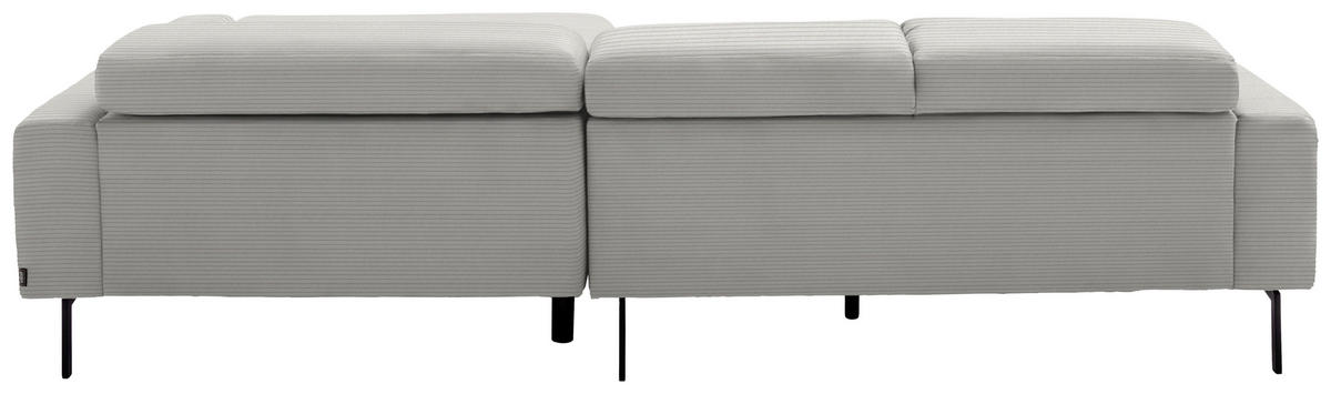 ECKSOFA Cord Greige  - Greige/Schwarz, Design, Textil/Metall (215-217/293cm) - Schöner Wohnen