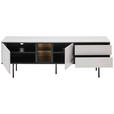 LOWBOARD  in 167/56/41 cm  - Kaschmir/Schwarz, Design, Glas/Holzwerkstoff (167/56/41cm) - Voleo