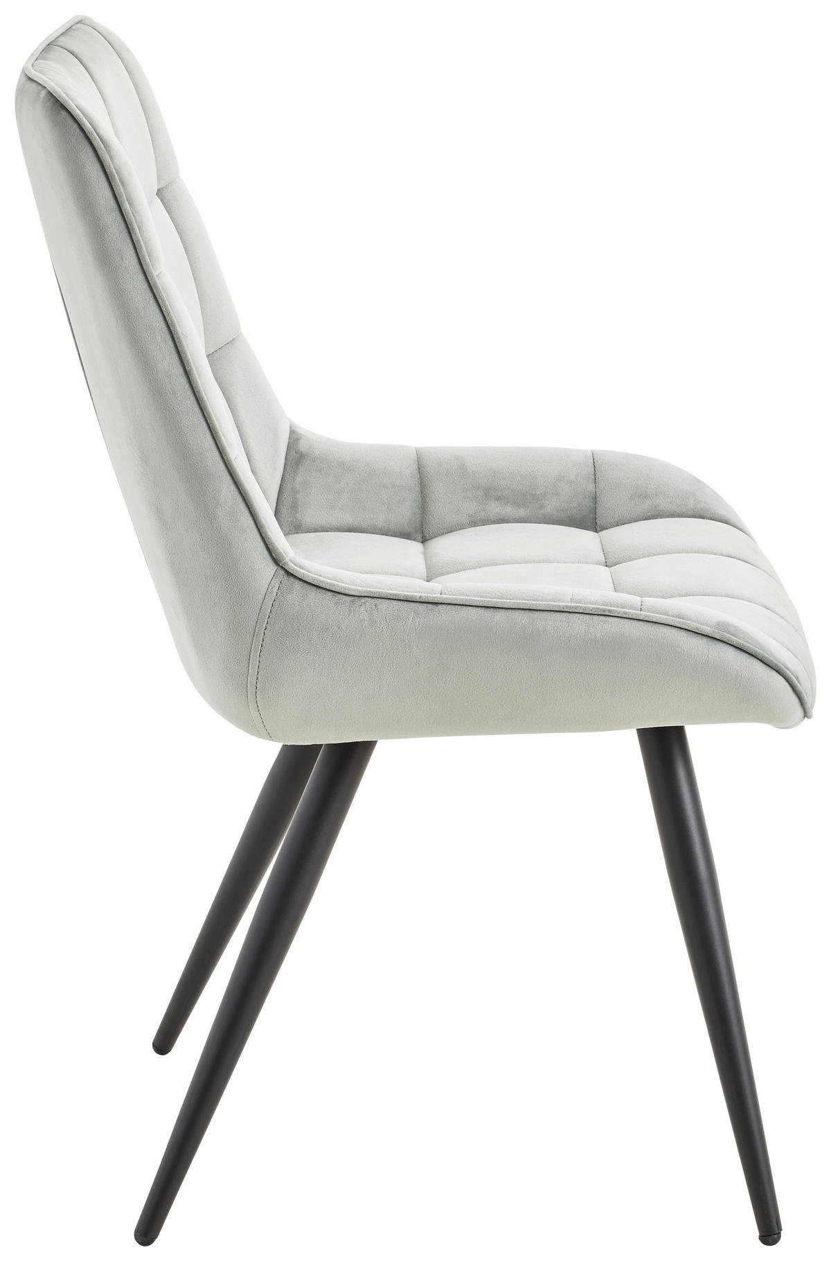 STUHL Samt Grau, Schwarz  - Schwarz/Grau, MODERN, Textil/Metall (53,5/90/62cm) - MID.YOU