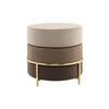 HOCKER Samt Braun, Goldfarben  - Goldfarben/Braun, Basics, Textil/Metall (48,5/46/48,5cm) - Kayoom