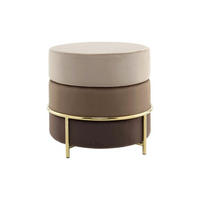 HOCKER in Metall, Textil, Holzwerkstoff Braun, Goldfarben  - Goldfarben/Braun, Basics, Holzwerkstoff/Textil (48,5/46/48,5cm) - Kayoom