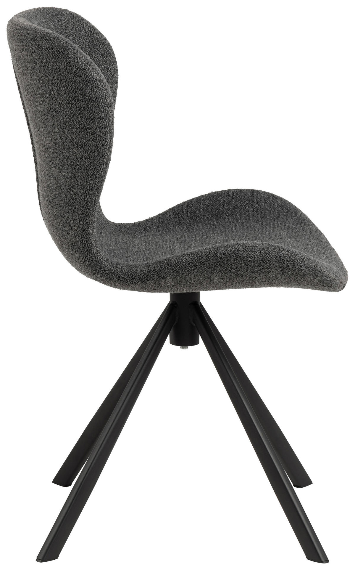 STUHL  in Webstoff Textil  - Anthrazit/Schwarz, Design, Textil/Metall (46,5/81/53cm)