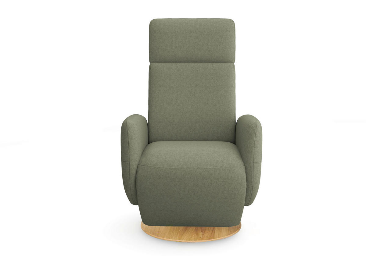 RELAXSESSEL in Textil Olivgrün  - Eichefarben/Olivgrün, KONVENTIONELL, Holz/Textil (71/110/82cm) - Sit & More