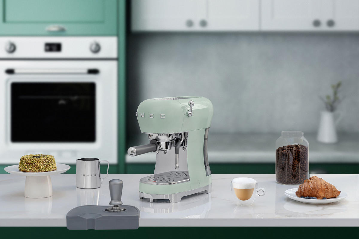 ESPRESSOMASCHINE 50´s Style  - Pastellgrün, Design, Kunststoff/Metall (14,9/33/32,9cm) - SMEG