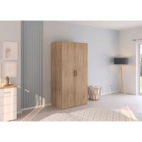 DREHTÜRENSCHRANK  in Sonoma Eiche  - Silberfarben/Sonoma Eiche, Design, Holzwerkstoff/Kunststoff (101/197/60cm) - Novel
