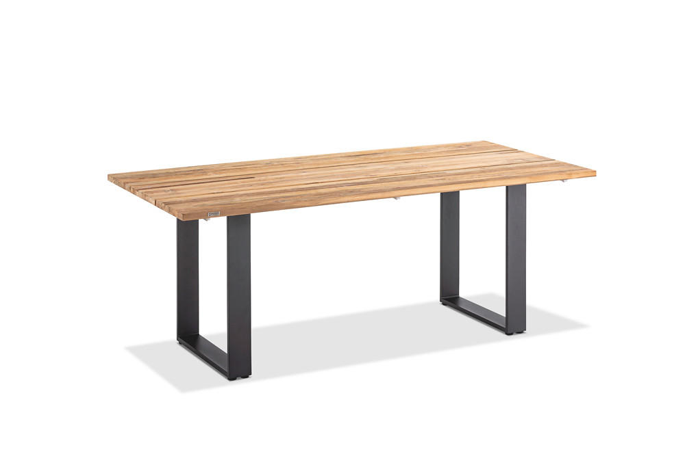 GARTENTISCH 220/95/76 cm  - Anthrazit/Teakfarben, Design, Holz/Metall (220/95/76cm)