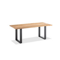 GARTENTISCH 200/95/76 cm  - Anthrazit/Teakfarben, Design, Holz/Metall (200/95/76cm)
