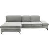 ECKSOFA  in Chenille Greige  198/288 cm  - Greige/Schwarz, Design, Textil/Metall (198/288cm) - Beldomo Style