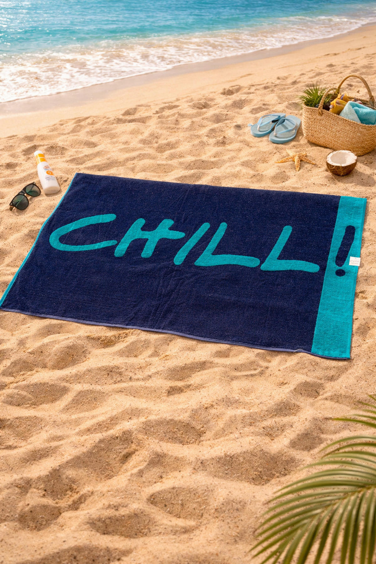 RUČNIK ZA PLAŽU 80/160/160 cm , tamno plava  Beach towel 80x160 cm chill  - tamno plava, Konvencionalno, tekstil (80/160/160cm) - Esposa