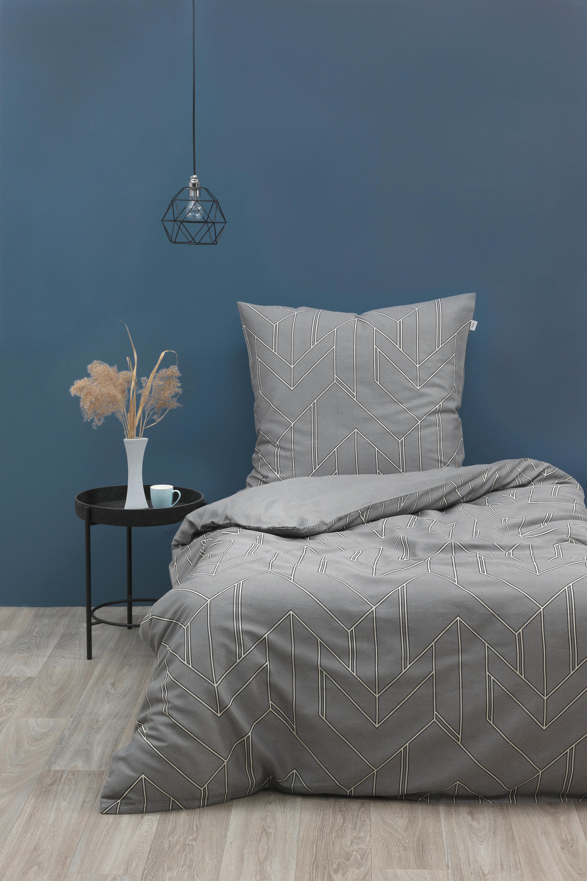 WENDEBETTWÄSCHE Anouk Satin 135/200 cm  - Anthrazit/Beige, KONVENTIONELL, Textil (135/200cm) - Schöner Wohnen