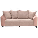 2-SITZER-SOFA  in Cord, Velours Rosa  - Schwarz/Rosa, KONVENTIONELL, Textil/Metall (175/84/99cm) - Carryhome