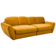 BIGSOFA Flachgewebe Gelb, Goldfarben  - Gelb/Goldfarben, MODERN, Kunststoff/Textil (290/96/113cm) - Cantus