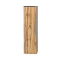 MIDISCHRANK 30/130/35 cm  - Eiche Wotan/Silberfarben, Natur, Holzwerkstoff/Kunststoff (30/130/35cm) - Xora