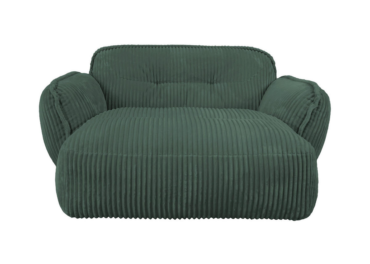 XXL-SESSEL - Dunkelgrün/Schwarz, MODERN, Kunststoff/Textil (182/87/184cm) - Trendmanufaktur