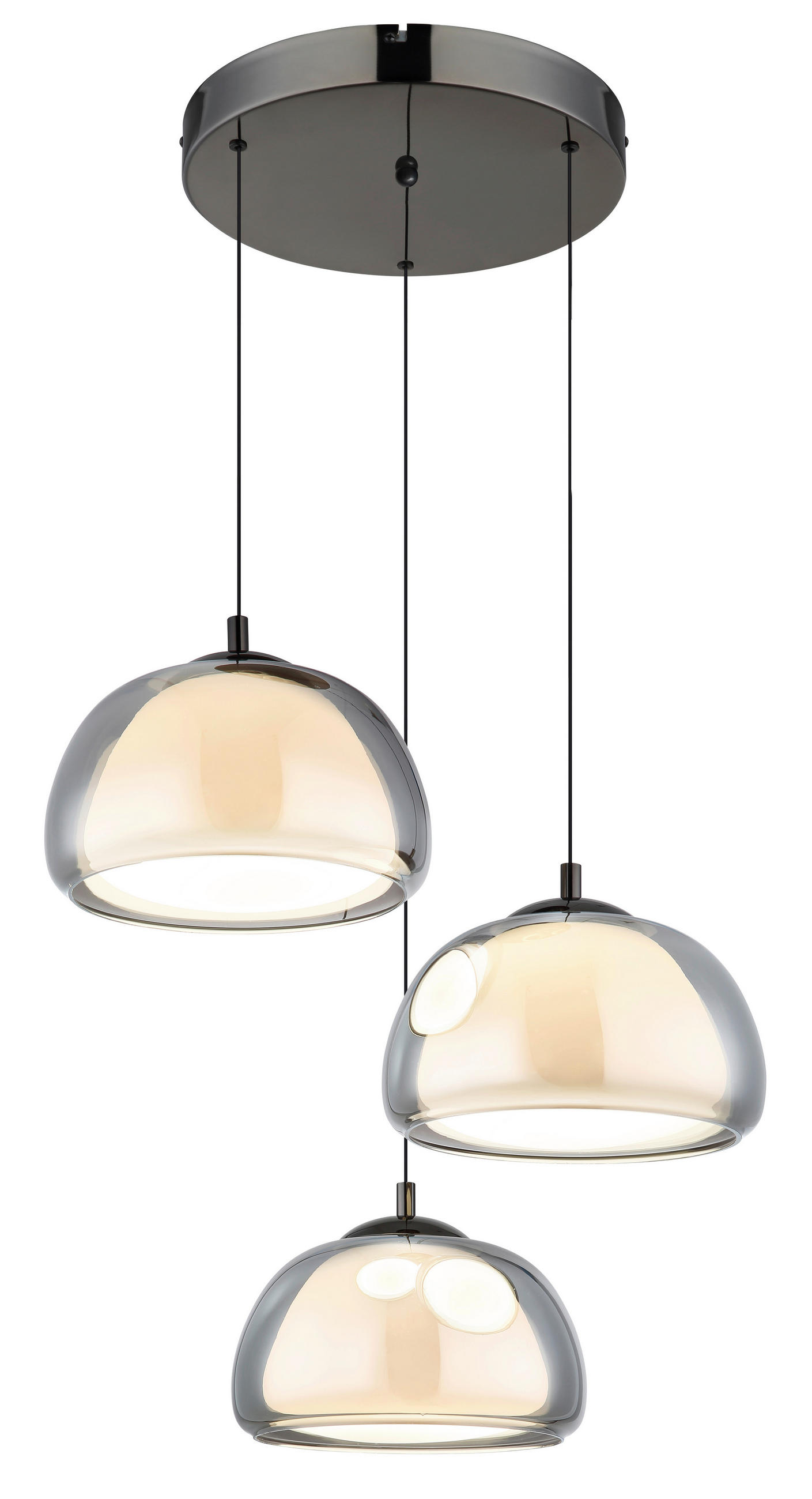 LED-HÄNGELEUCHTE 50/150 cm  - Transparent/Goldfarben, Design, Glas/Kunststoff (50/150cm) - Globo