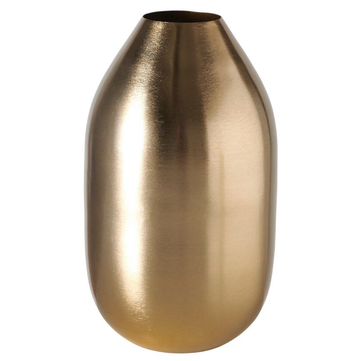 VÁZA, kov,  - zlatá, Basics, kov (15/15/25cm)