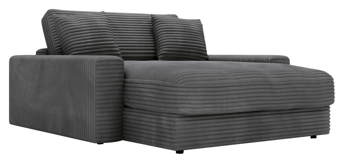XXL-SESSEL in Cord Dunkelgrau  - Dunkelgrau/Schwarz, Modern, Kunststoff/Textil (160/87/190cm) - Carryhome
