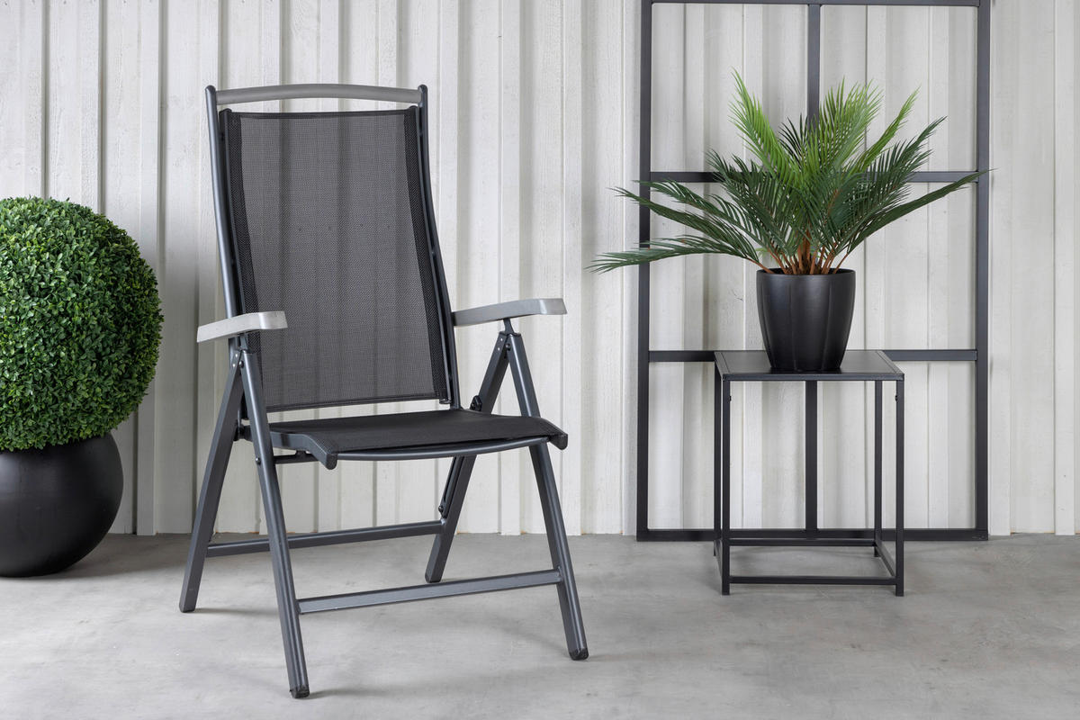 GARTENSESSEL-SET Aluminium Schwarz  - Schwarz, KONVENTIONELL, Metall (60/110/73cm) - Gardenson