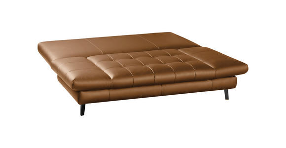 SCHLAFSOFA in Echtleder Cognac  - Cognac/Schwarz, Design, Leder/Metall (209/94/94cm) - Novel