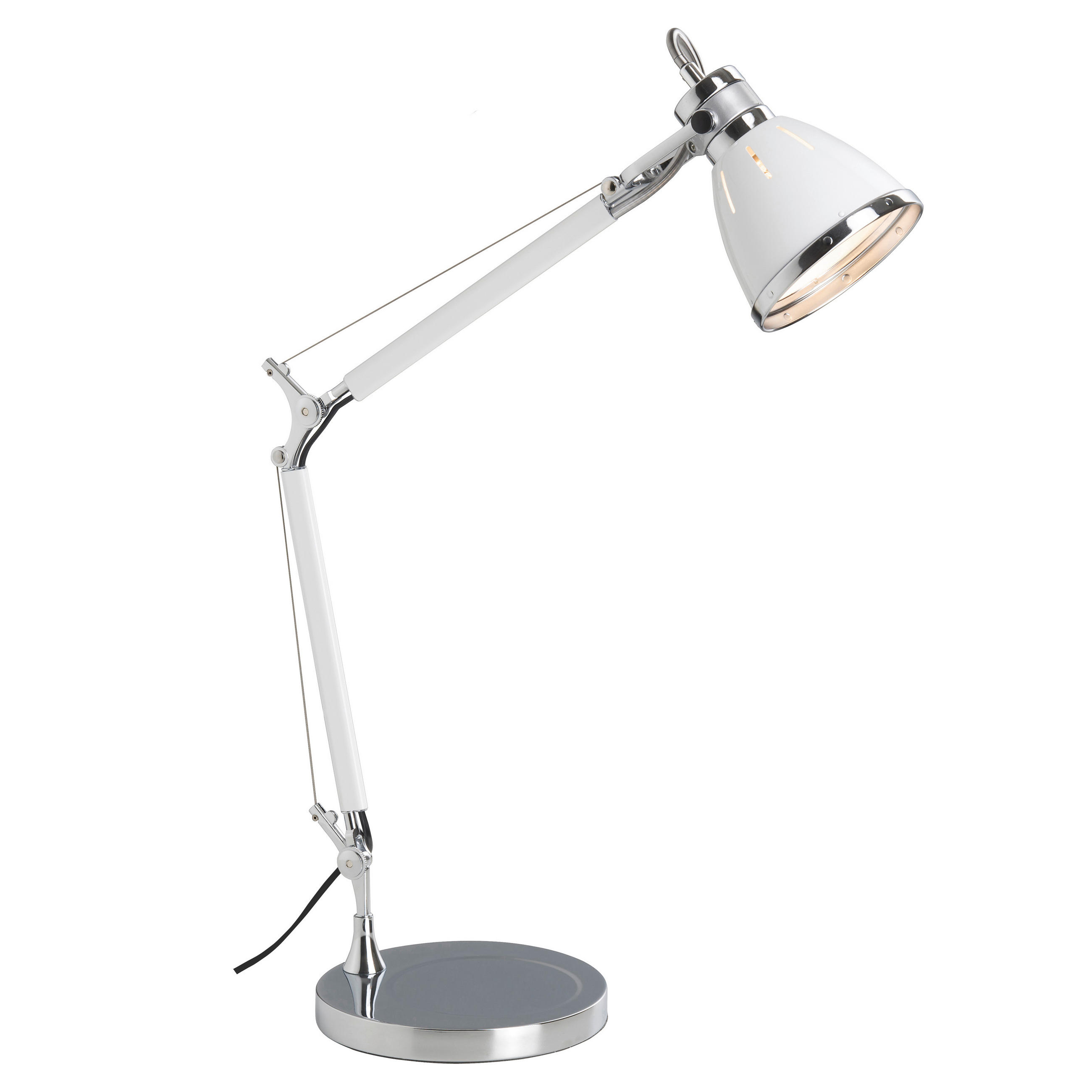 SCHREIBTISCHLEUCHTE - Chromfarben/Weiss, Basics, Metall (47,5/50/21cm) - Brilliant