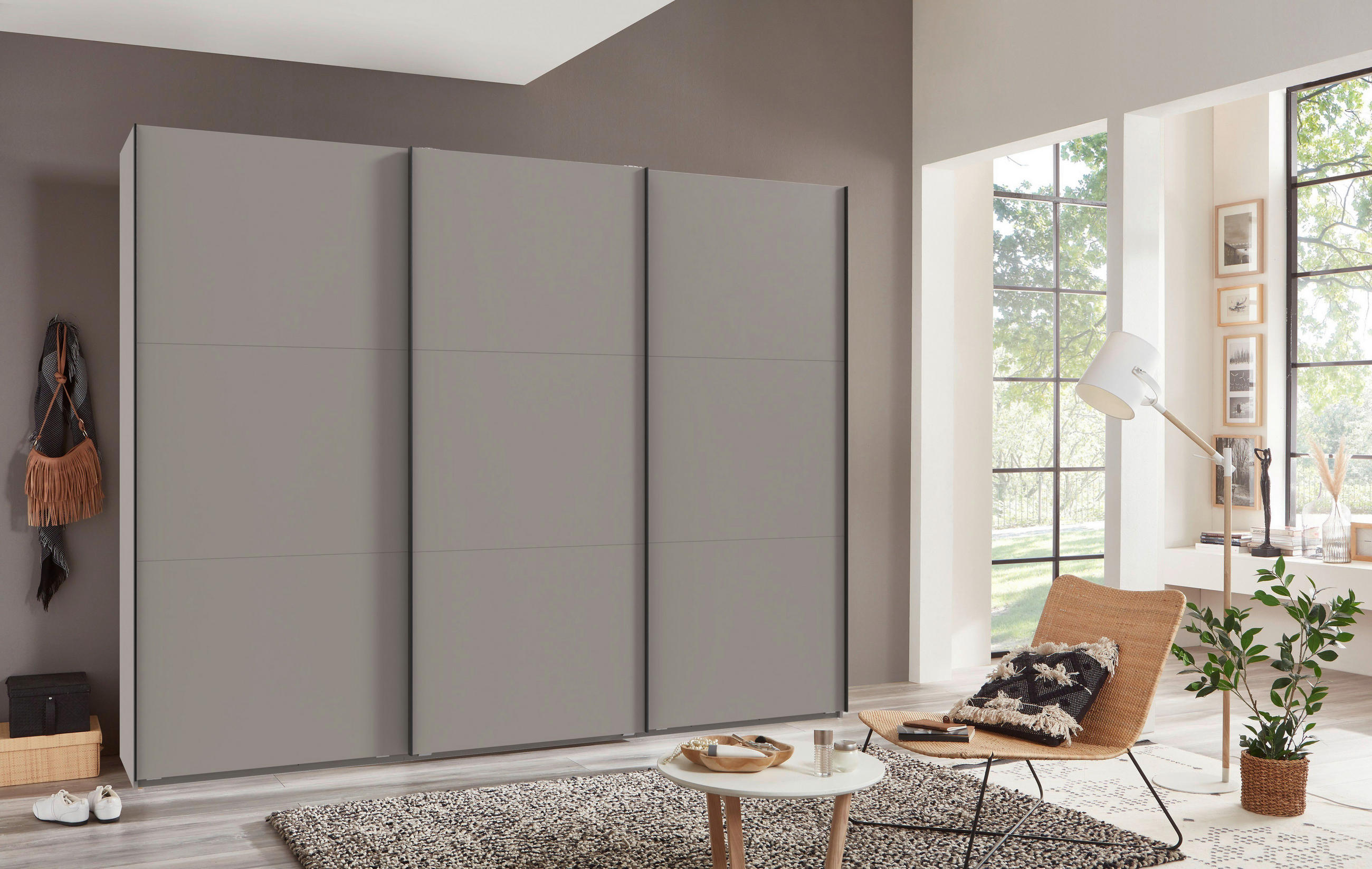SCHWEBETÜRENSCHRANK in Sahara  - Schwarz/Sahara, Konventionell, Holzwerkstoff/Metall (300/236/65cm) - Hom`in