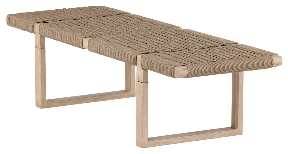 SITZBANK 140/36/46 cm Hellbraun Rattan  - Hellbraun, Design, Holz/Metall (140/36/46cm) - Livetastic