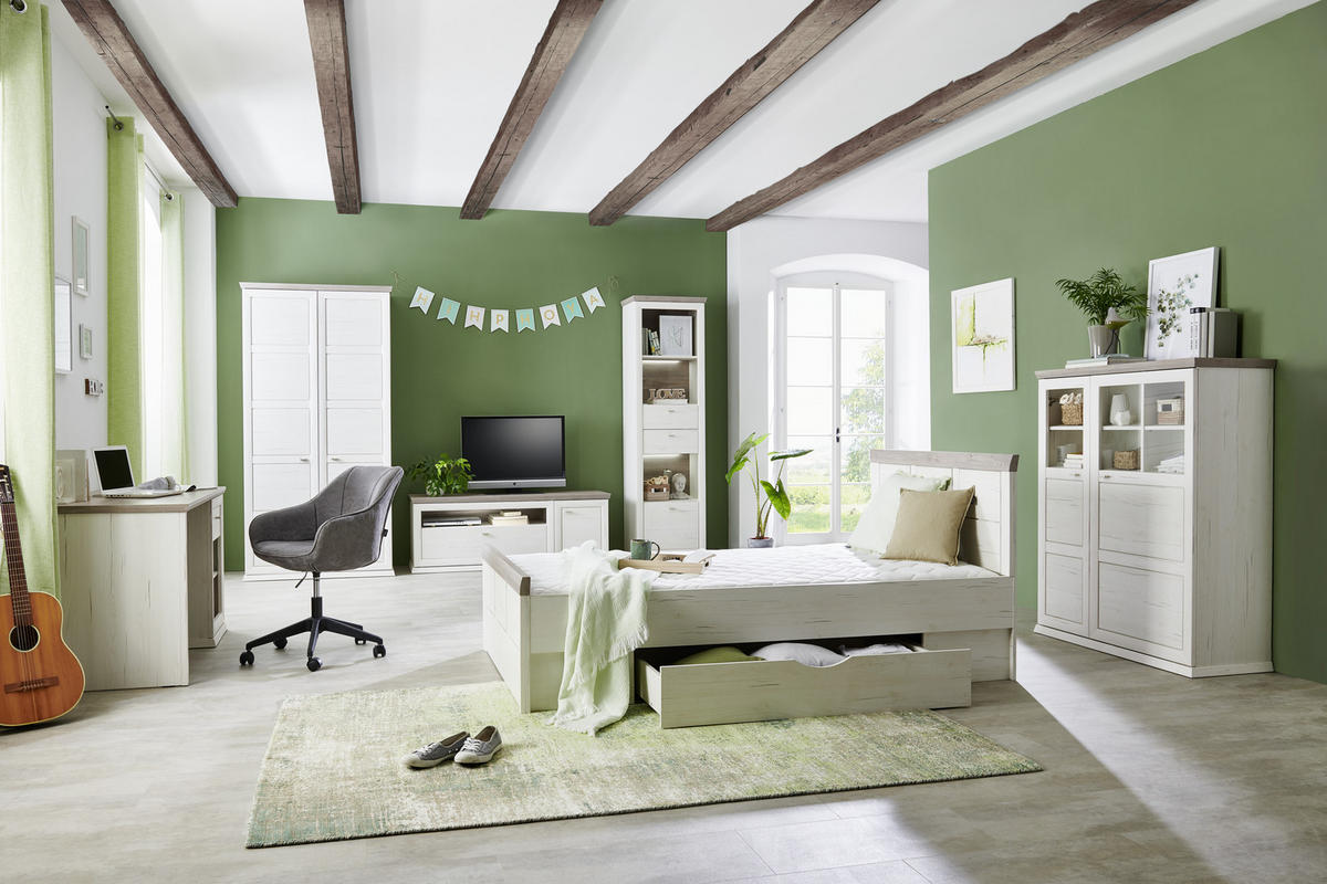 DULAP CU UȘI ROTATIVE gri, alb  - culoare nichel/alb, Lifestyle, metal/material pe bază de lemn (104/209,5/60cm) - Hom`in