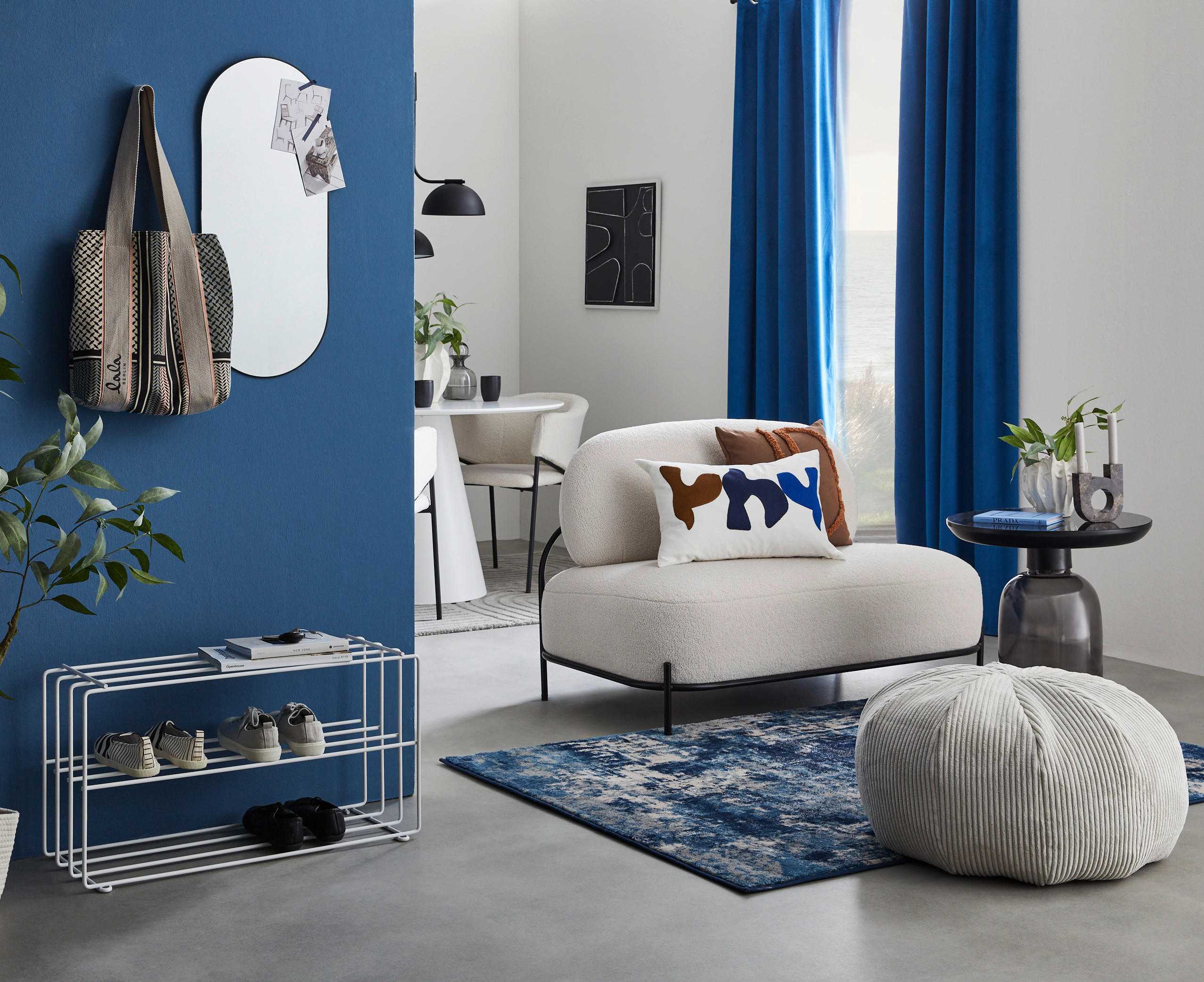 POUF Cord 60/30/60 cm  - Naturfarben, Design, Textil (60/30/60cm) - Carryhome