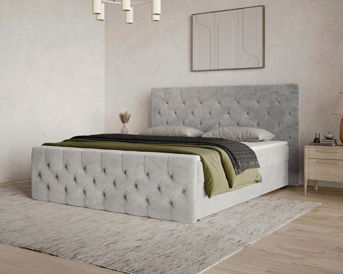 BOXBETT 140/200 cm  in Grau  - Schwarz/Grau, MODERN, Holz/Kunststoff (140/200cm) - MID.YOU