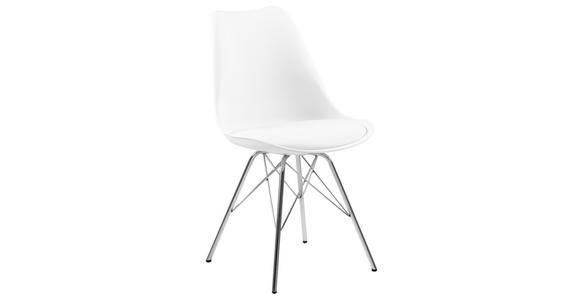 STUHL  Typenauswahl   Weiß  - Chromfarben/Weiß, Trend, Kunststoff/Textil (48,5/85,5/54cm) - Carryhome