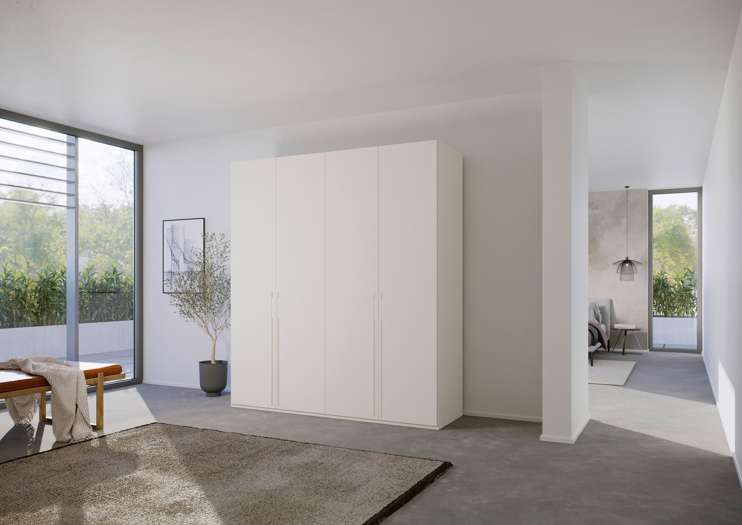 DREHTÜRENSCHRANK 201/235/60 cm 4-türig Weiß  - Weiß, Trend, Holzwerkstoff/Metall (201/235/60cm) - Novel