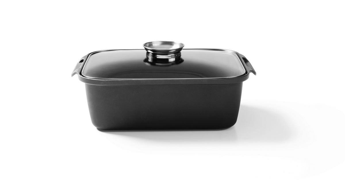 BRÄTER Perfect Cooking 40/26/12,2 cm - Klar/Edelstahlfarben, Basics, Glas/Metall (40/26/12,2cm) - Homeware Profession.