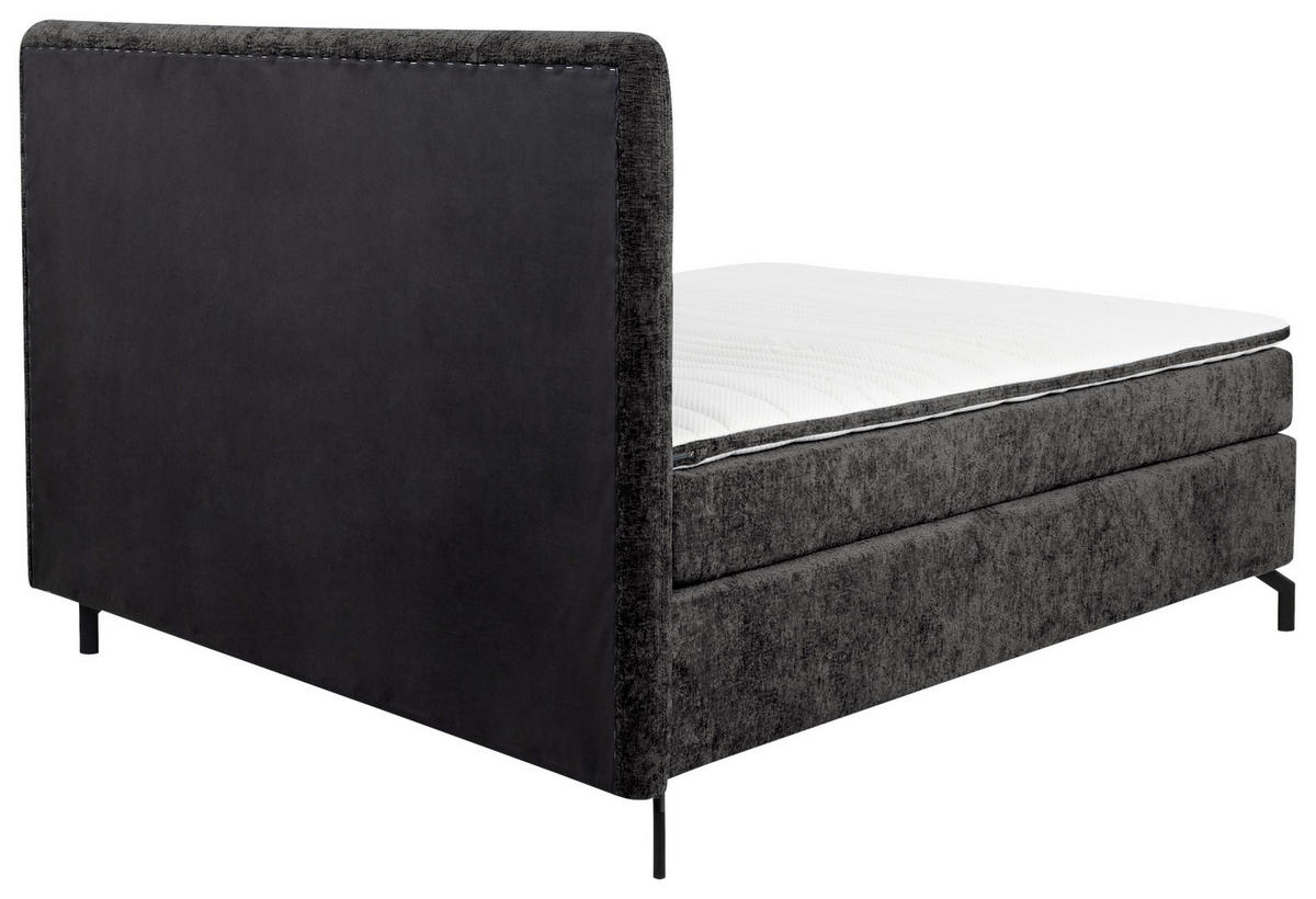 BOXSPRINGBETT 160/200 cm  in Anthrazit  - Anthrazit/Schwarz, Design, Textil/Metall (160/200cm) - Esposa