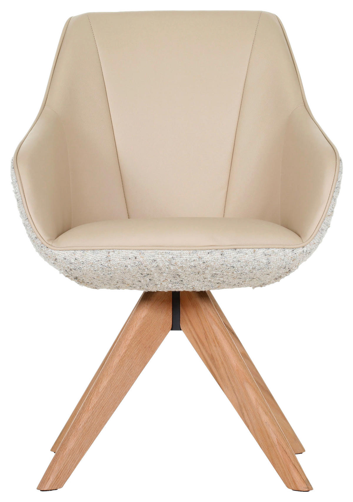 ARMLEHNSTUHL  in Lederlook, Flachgewebe  - Eichefarben/Beige, KONVENTIONELL, Holz/Textil (60/83/65cm) - Landscape