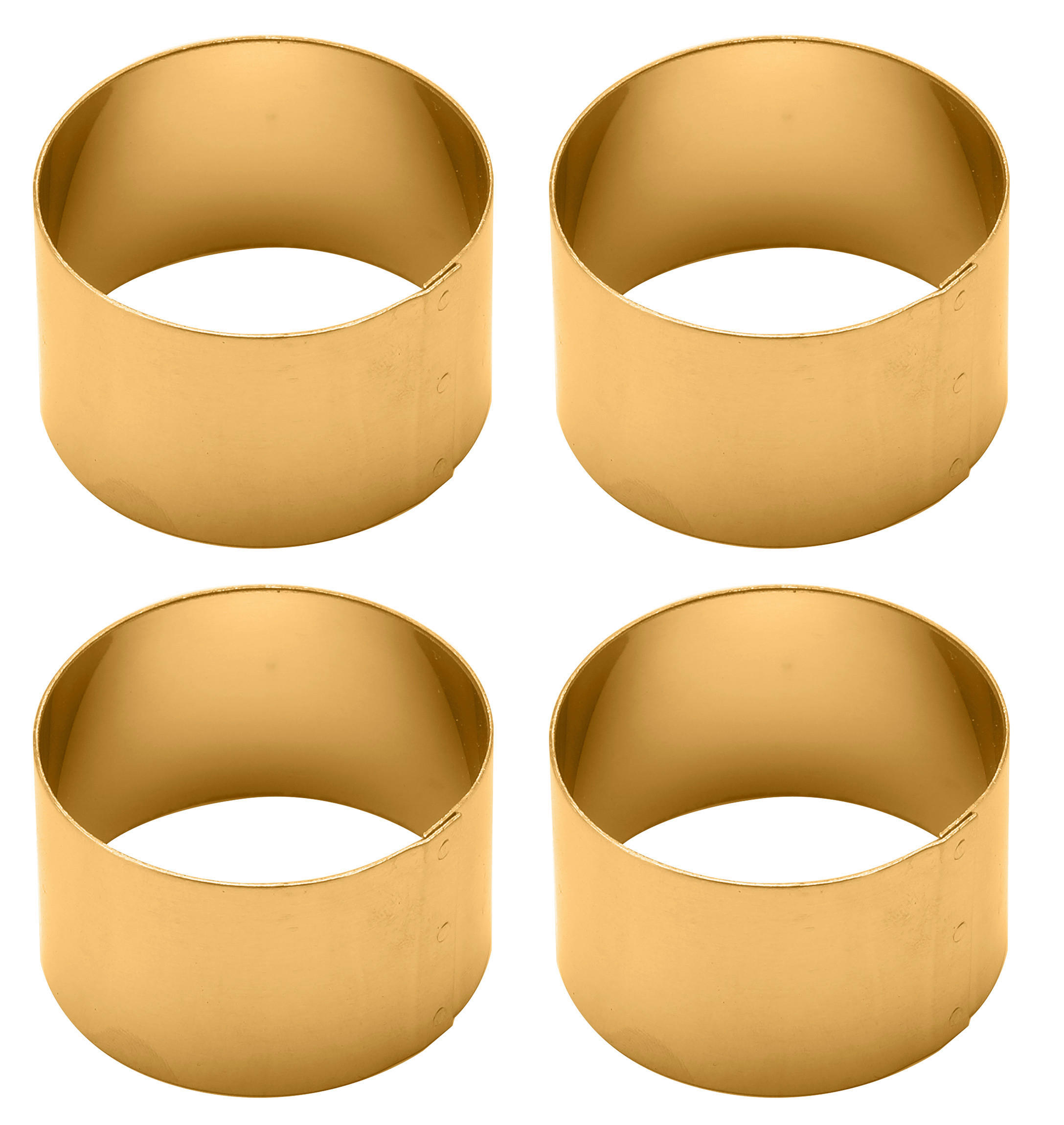 SERVIETTENRINGESET   - Goldfarben, Basics, Metall (4/2,5cm) - Echtwerk