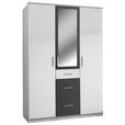 KLEIDERSCHRANK  in Graphitfarben, Weiß  - Alufarben/Graphitfarben, KONVENTIONELL, Glas/Holzwerkstoff (135/199/58cm) - Carryhome